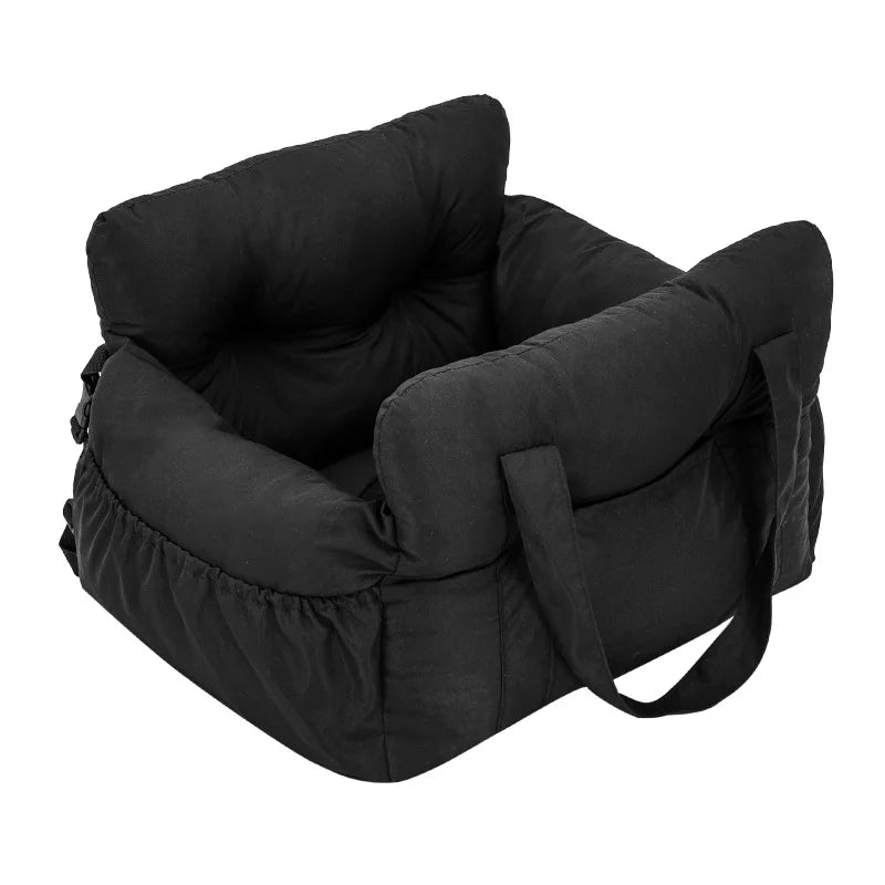 Dog Car Booster Seat with Safety Belt – Non-Slip & Washable