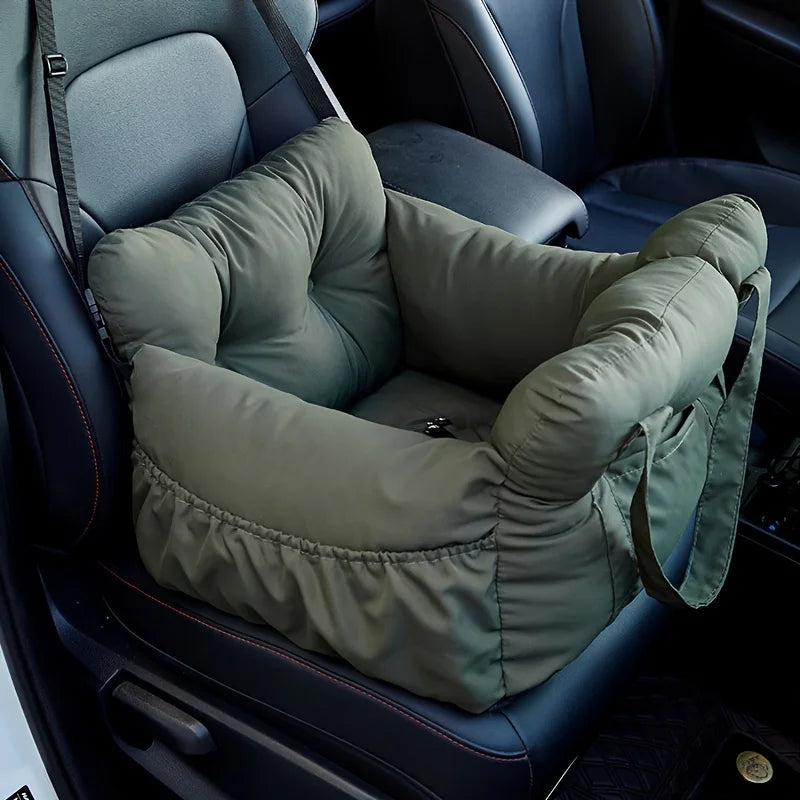 Dog Car Booster Seat with Safety Belt – Non-Slip & Washable