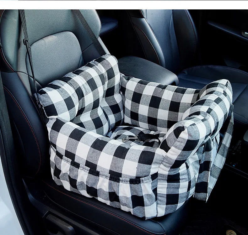 Dog Car Booster Seat with Safety Belt – Non-Slip & Washable