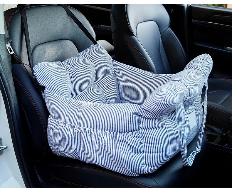 Dog Car Booster Seat with Safety Belt – Non-Slip & Washable