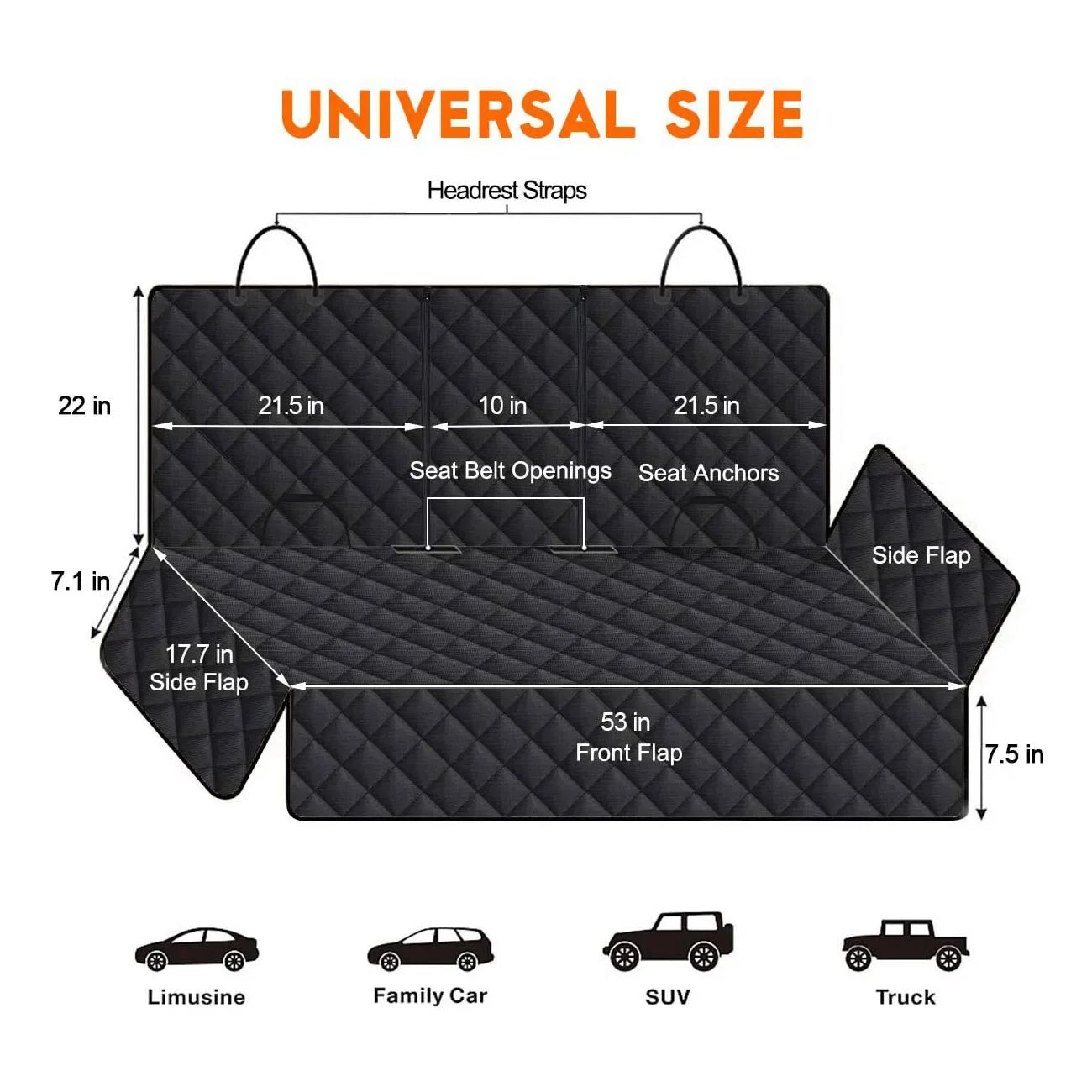 Waterproof Dog Car Rear Seat Cover – Hammock Style Pet Travel Mattress
