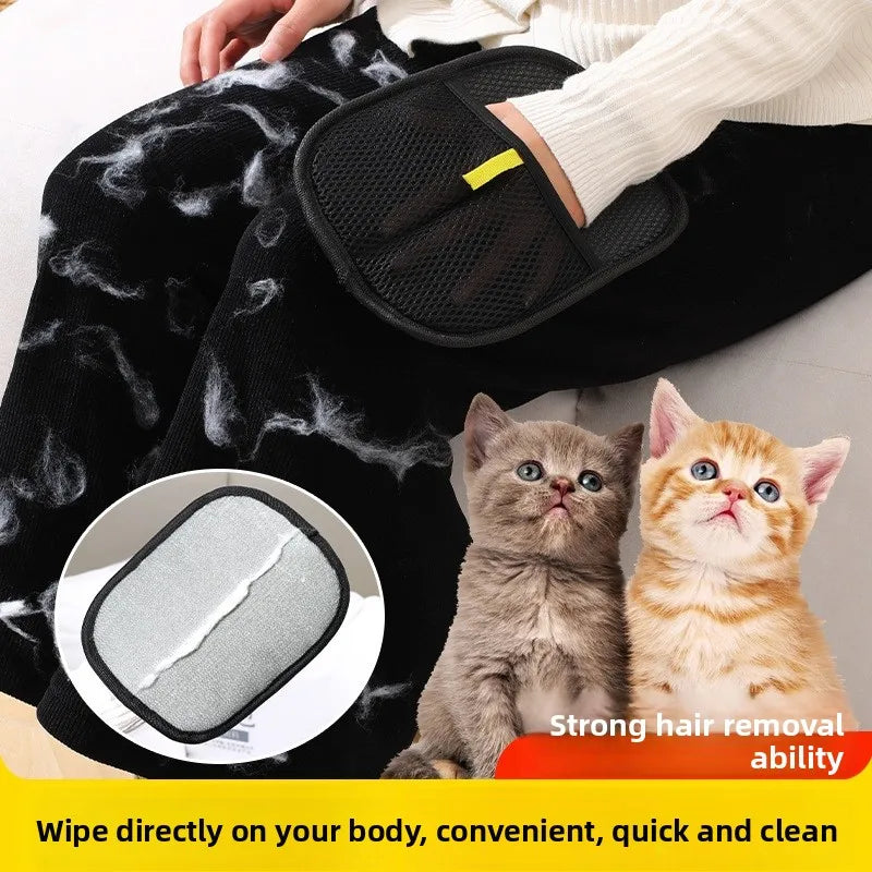 Pet Grooming Glove – Cat & Dog Hair Remover with Electrostatic Cleaning